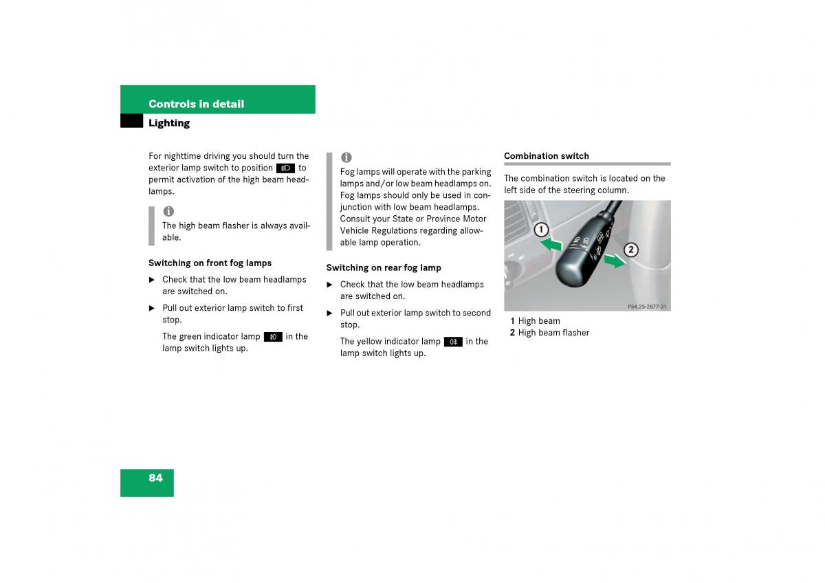 Mercedes Benz SLK R170 owners manual / page 84