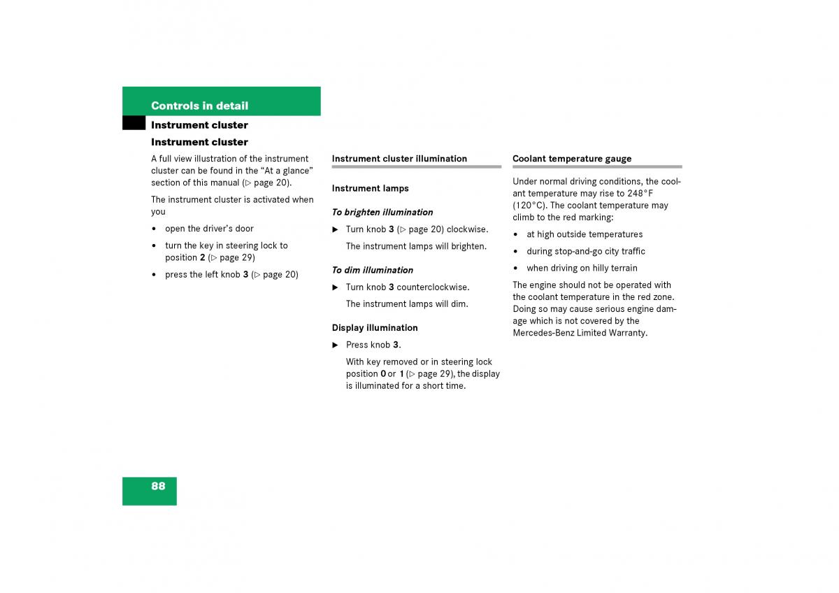 Mercedes Benz SLK R170 owners manual / page 88