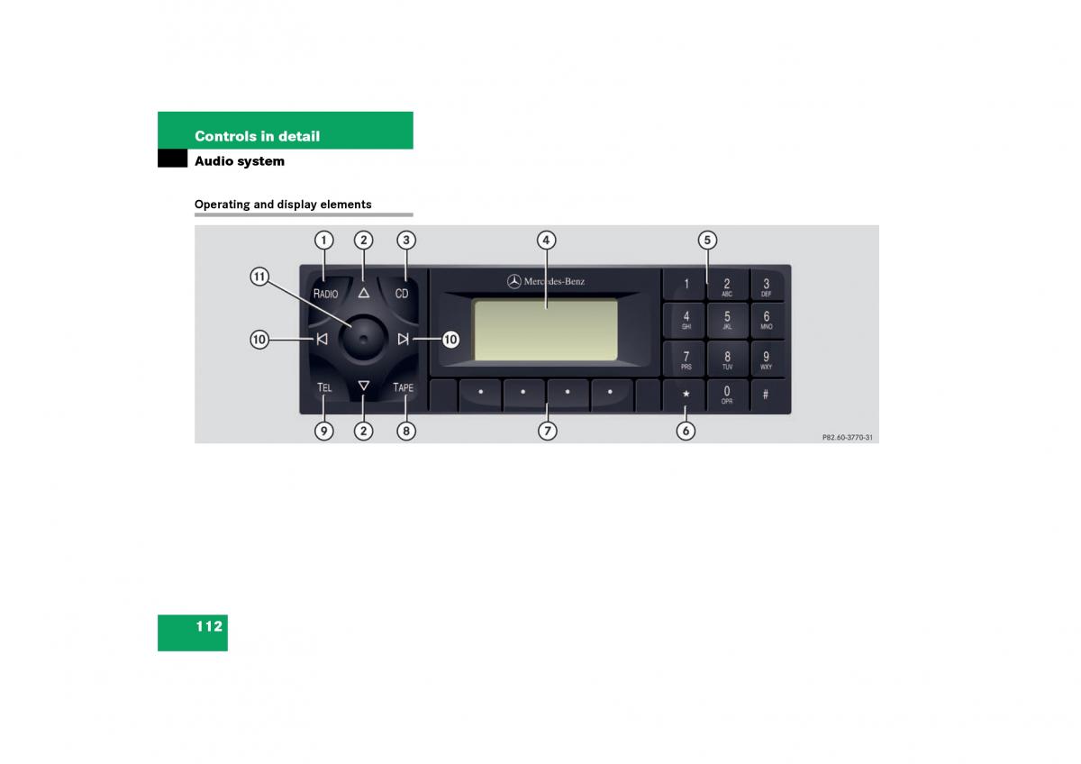 Mercedes Benz SLK R170 owners manual / page 112