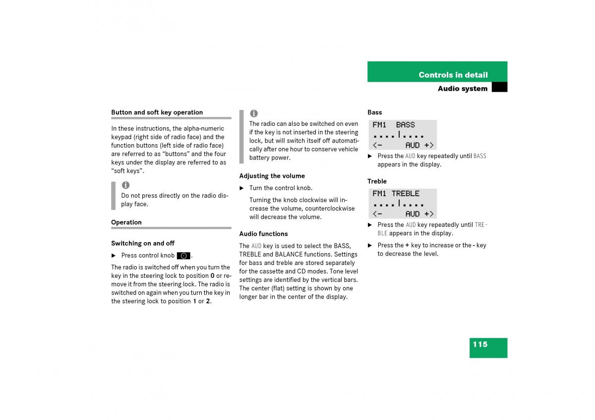 Mercedes Benz SLK R170 owners manual / page 115