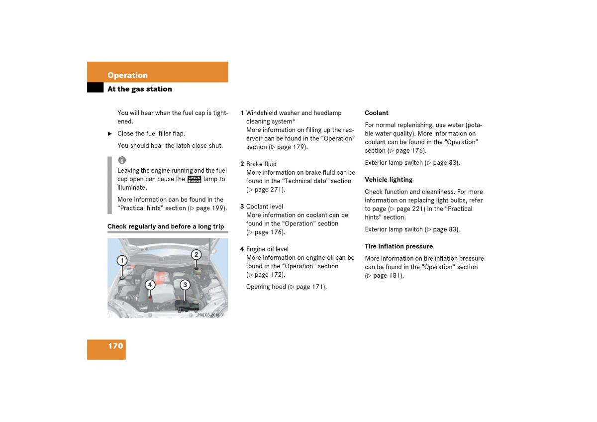 Mercedes Benz SLK R170 owners manual / page 170