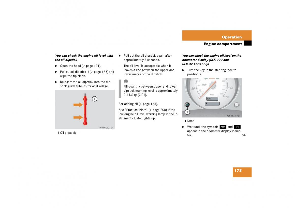 Mercedes Benz SLK R170 owners manual / page 173