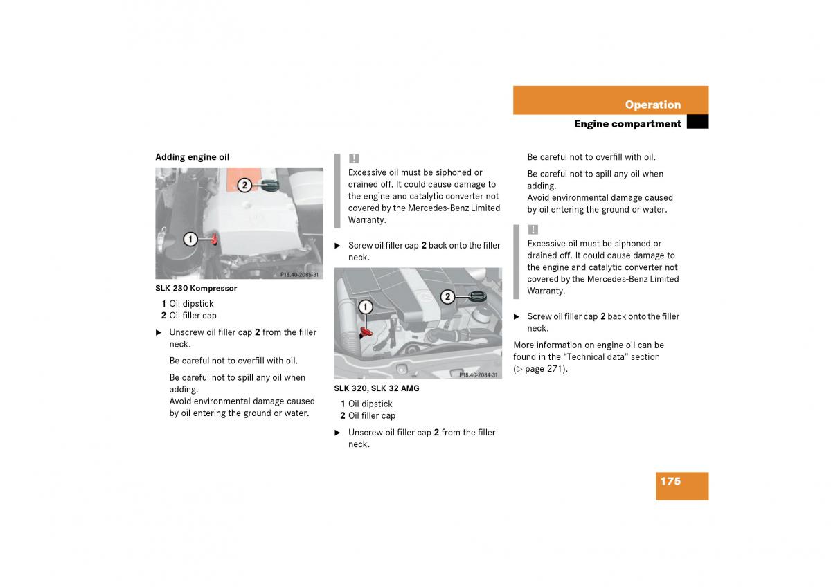 Mercedes Benz SLK R170 owners manual / page 175