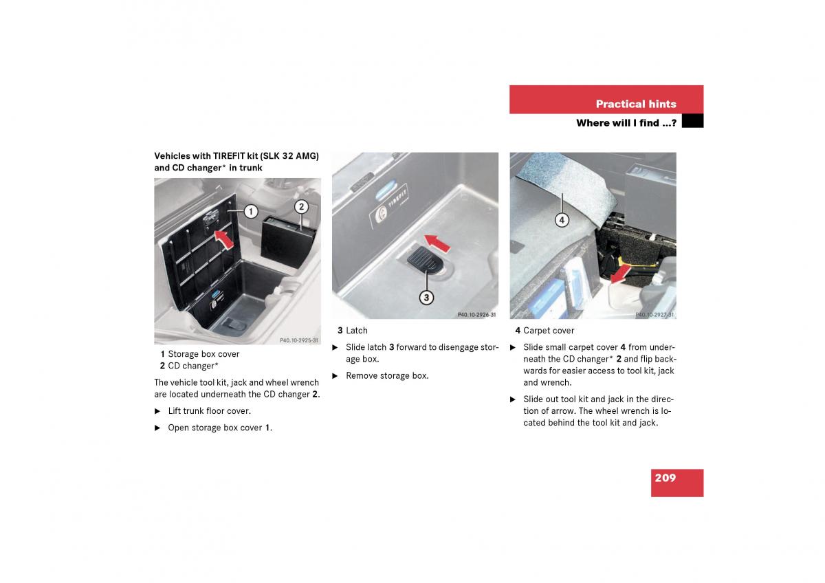 Mercedes Benz SLK R170 owners manual / page 209