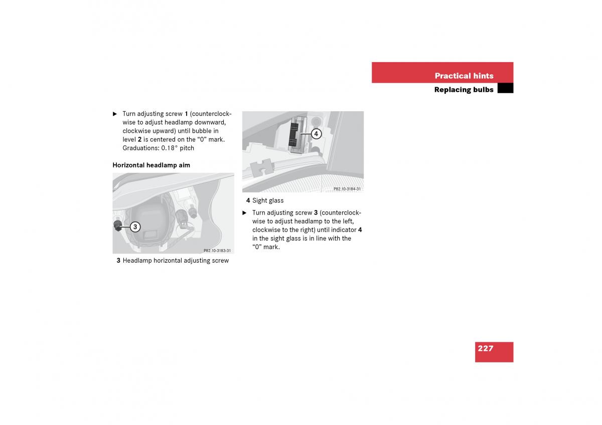 Mercedes Benz SLK R170 owners manual / page 227