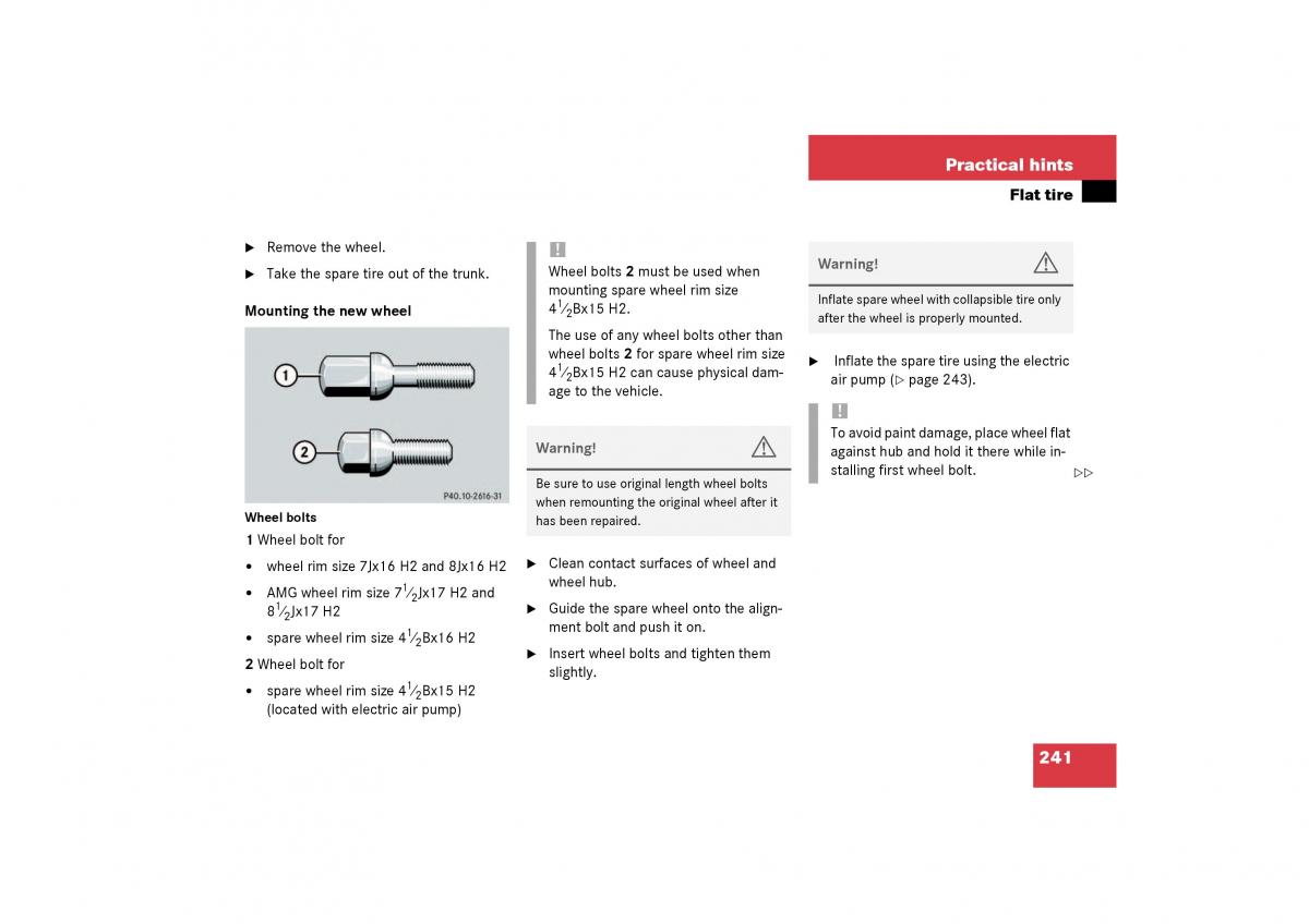 Mercedes Benz SLK R170 owners manual / page 241