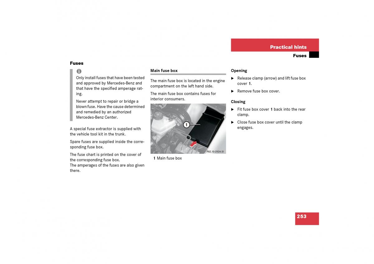 Mercedes Benz SLK R170 owners manual / page 253