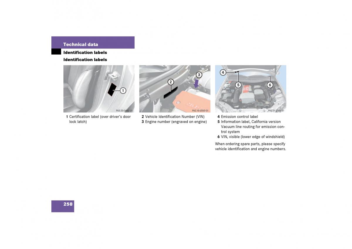 Mercedes Benz SLK R170 owners manual / page 258