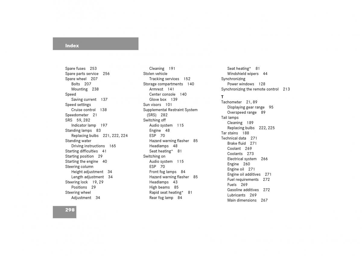 Mercedes Benz SLK R170 owners manual / page 298