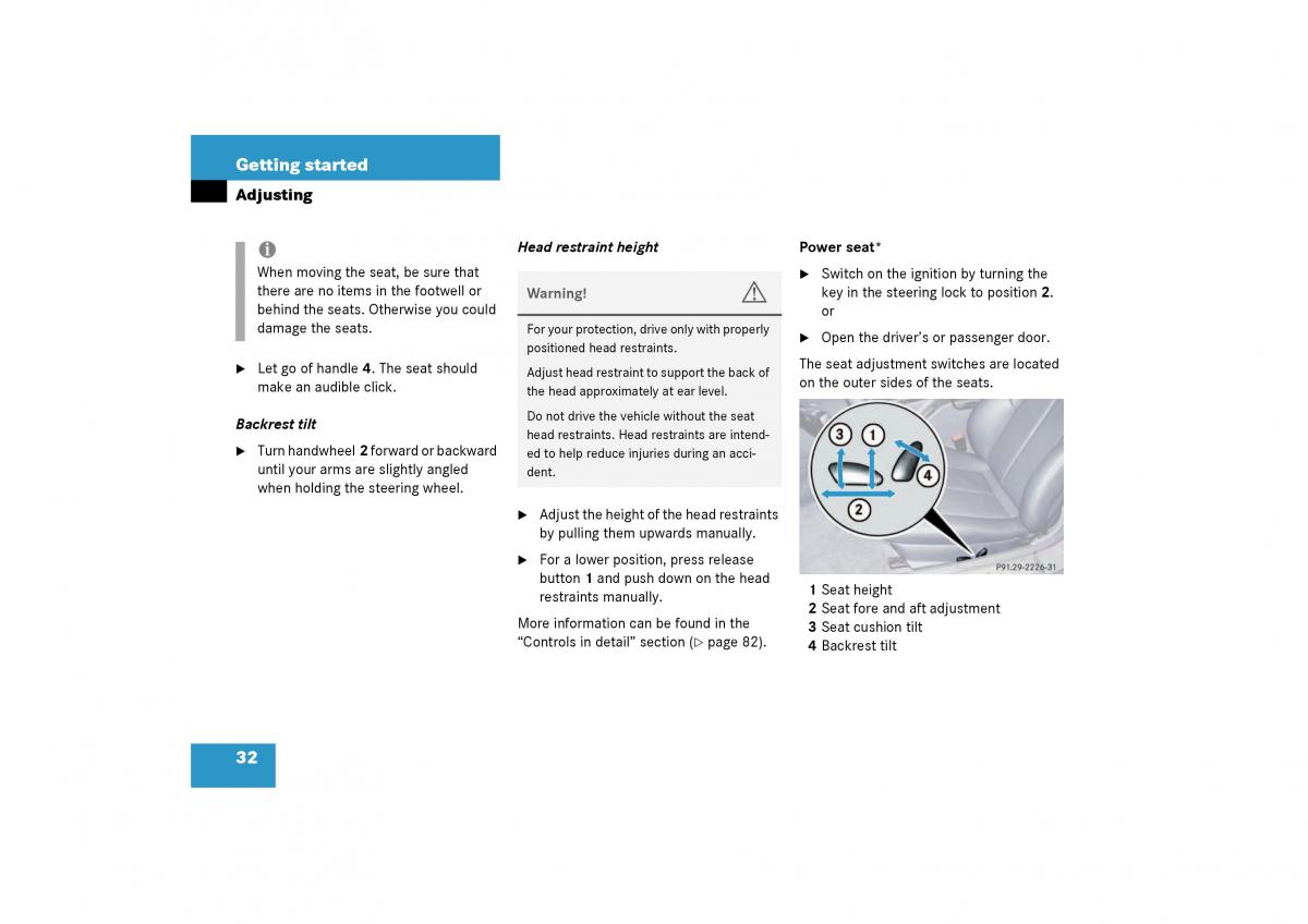 Mercedes Benz SLK R170 owners manual / page 32