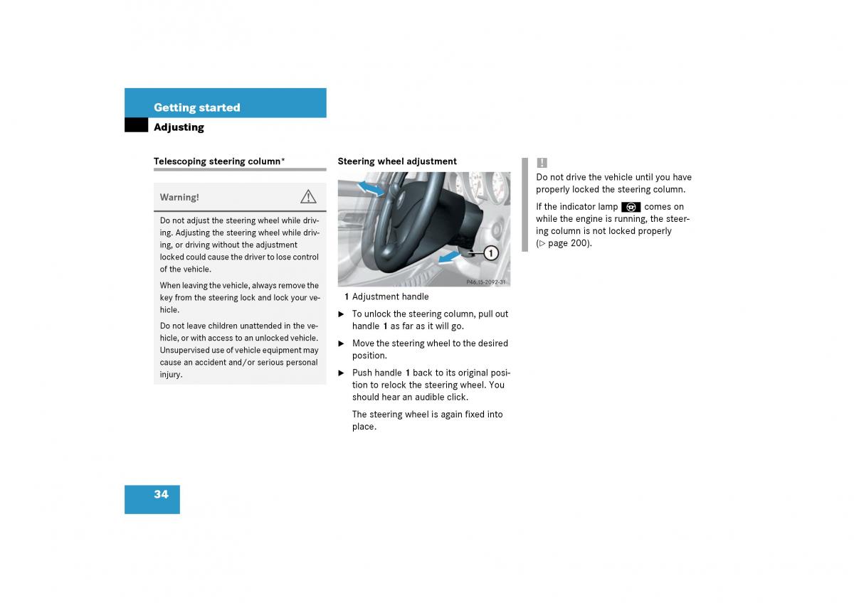 Mercedes Benz SLK R170 owners manual / page 34