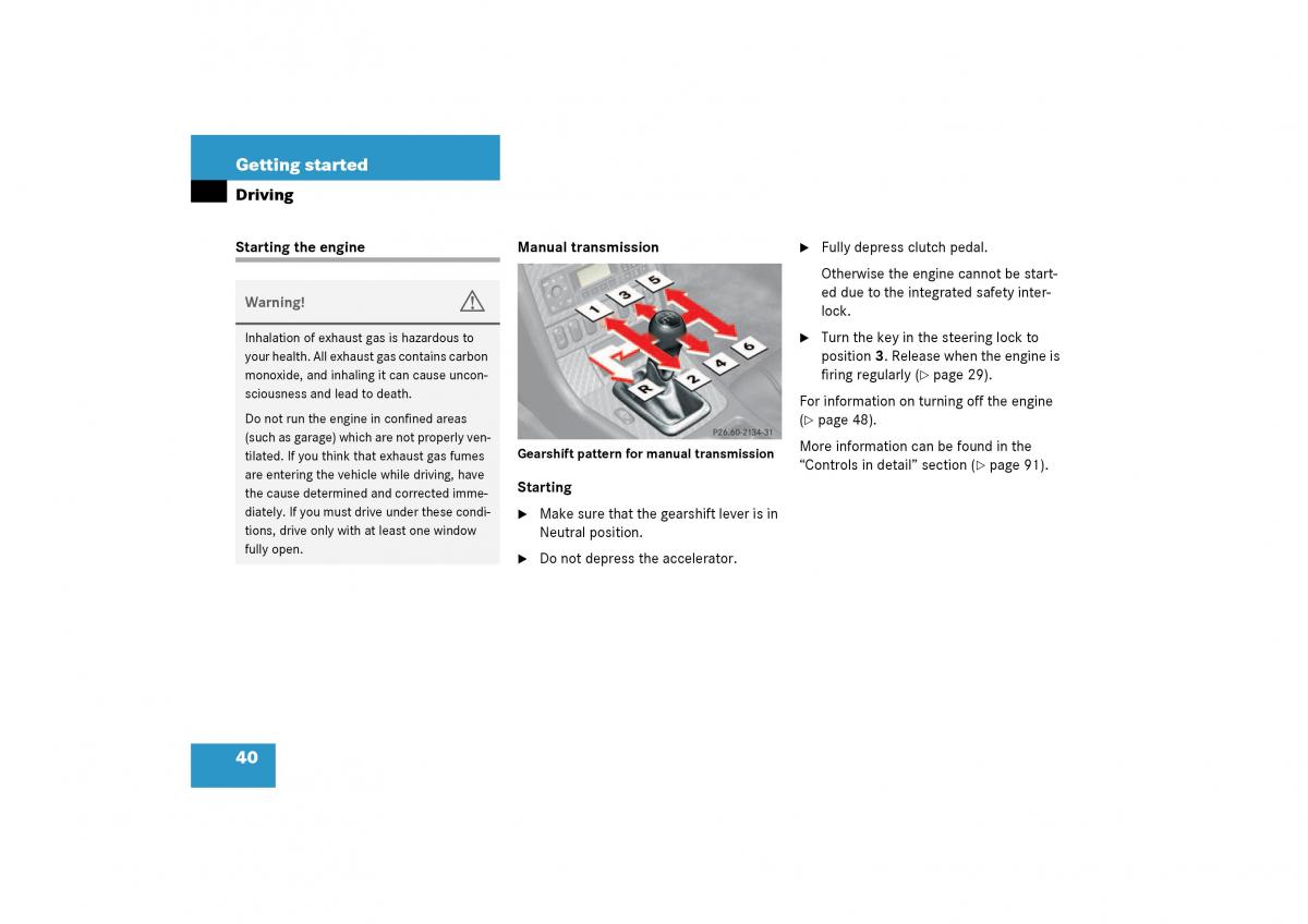 Mercedes Benz SLK R170 owners manual / page 40