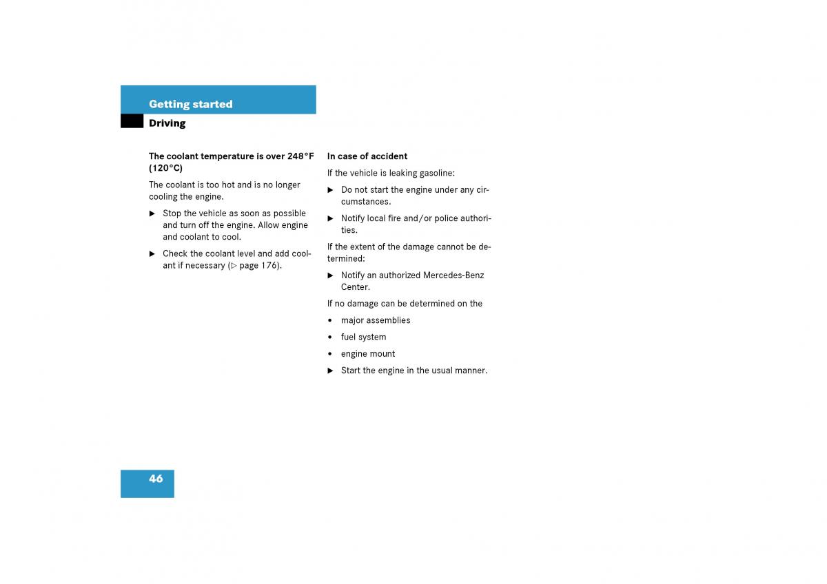 Mercedes Benz SLK R170 owners manual / page 46