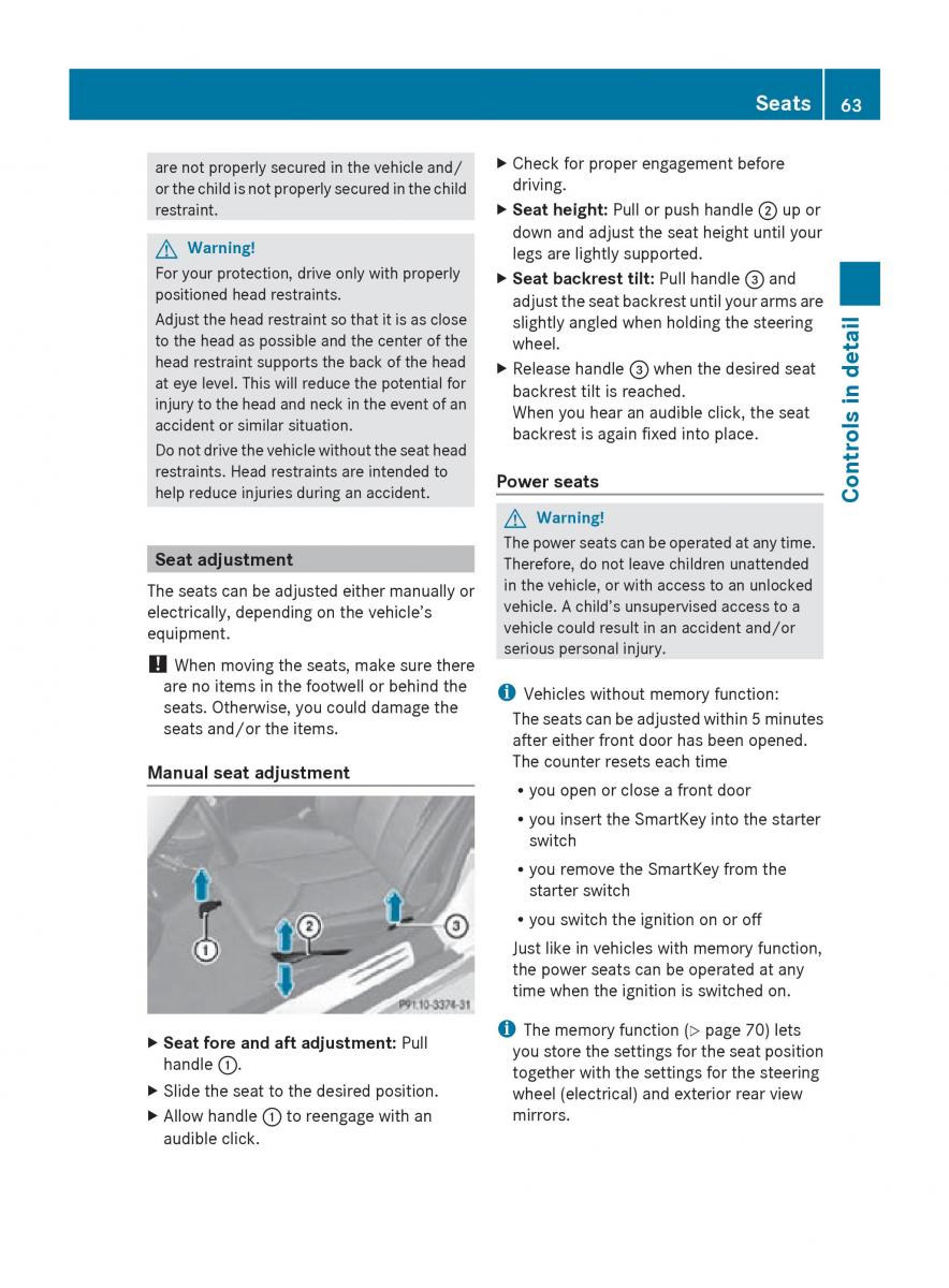 Mercedes Benz SLK R171 owners manual / page 65