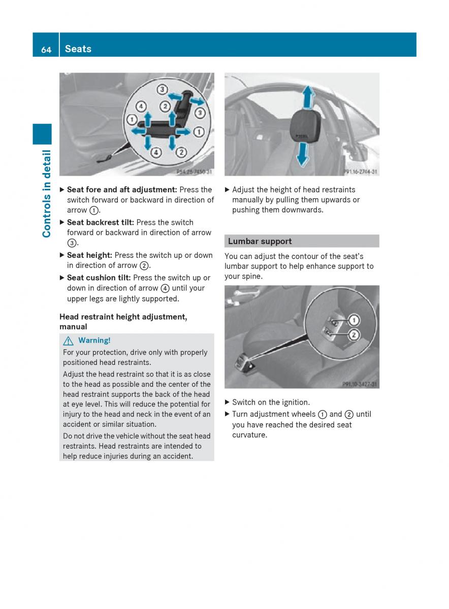 Mercedes Benz SLK R171 owners manual / page 66