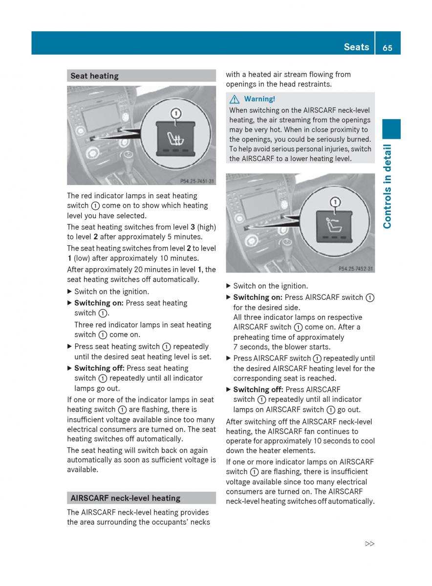 Mercedes Benz SLK R171 owners manual / page 67