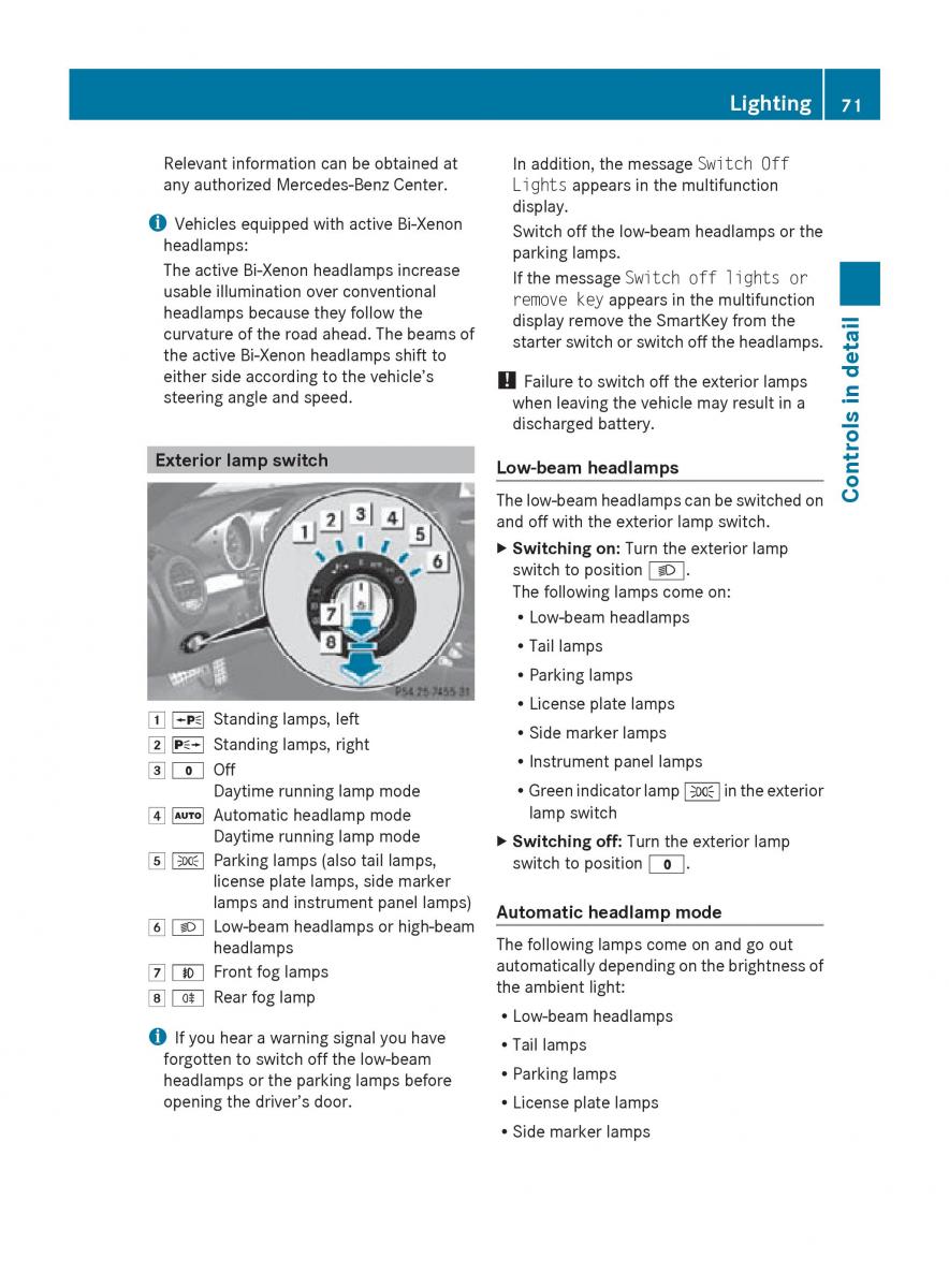 Mercedes Benz SLK R171 owners manual / page 73