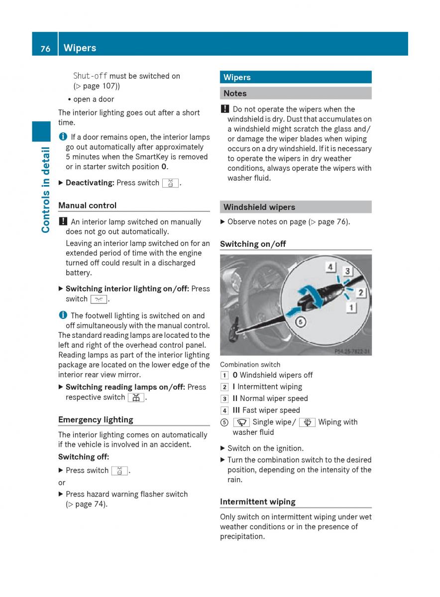 Mercedes Benz SLK R171 owners manual / page 78