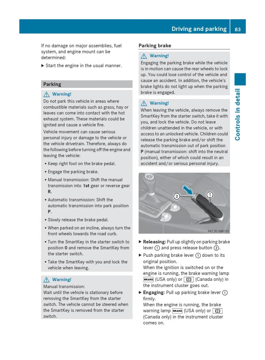 Mercedes Benz SLK R171 owners manual / page 85