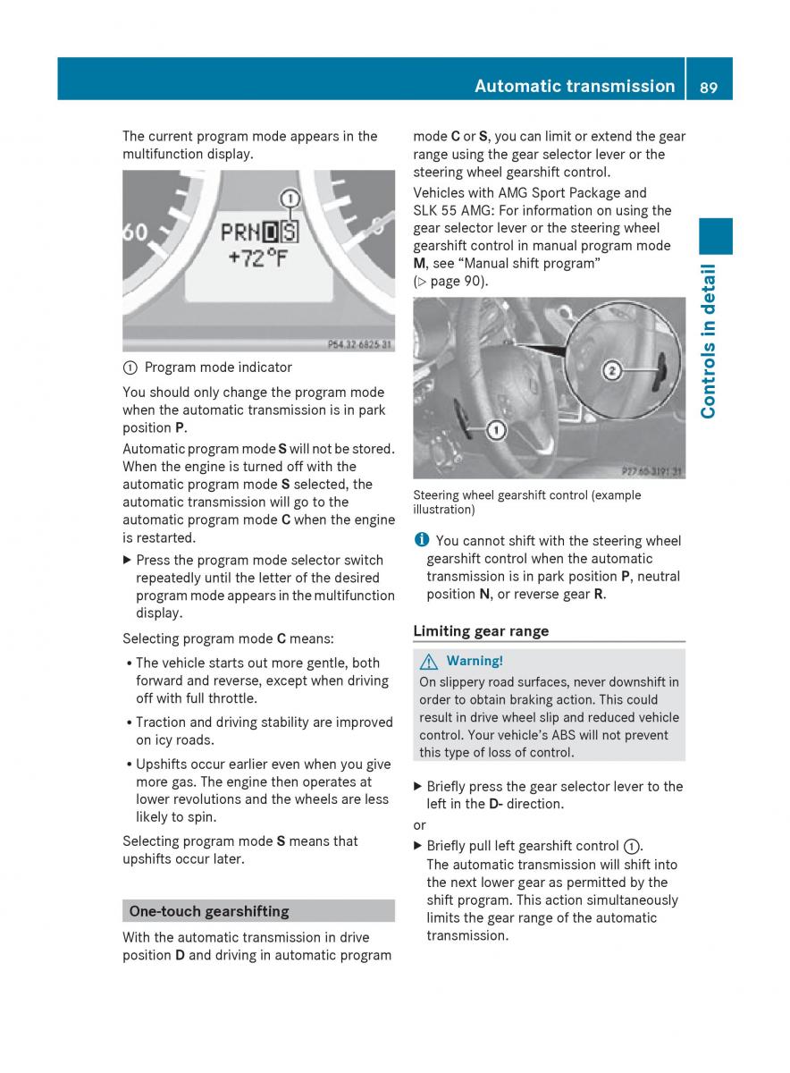 Mercedes Benz SLK R171 owners manual / page 91