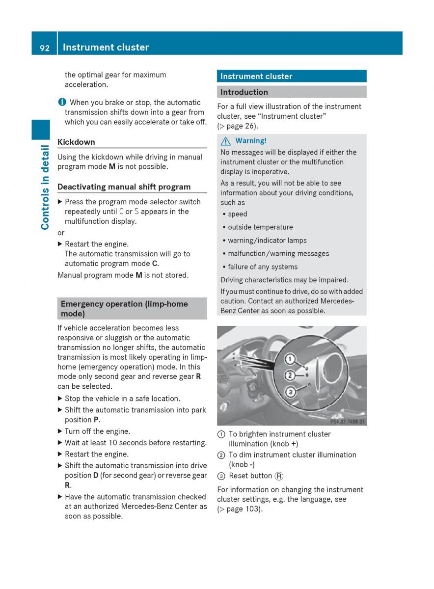 Mercedes Benz SLK R171 owners manual / page 94