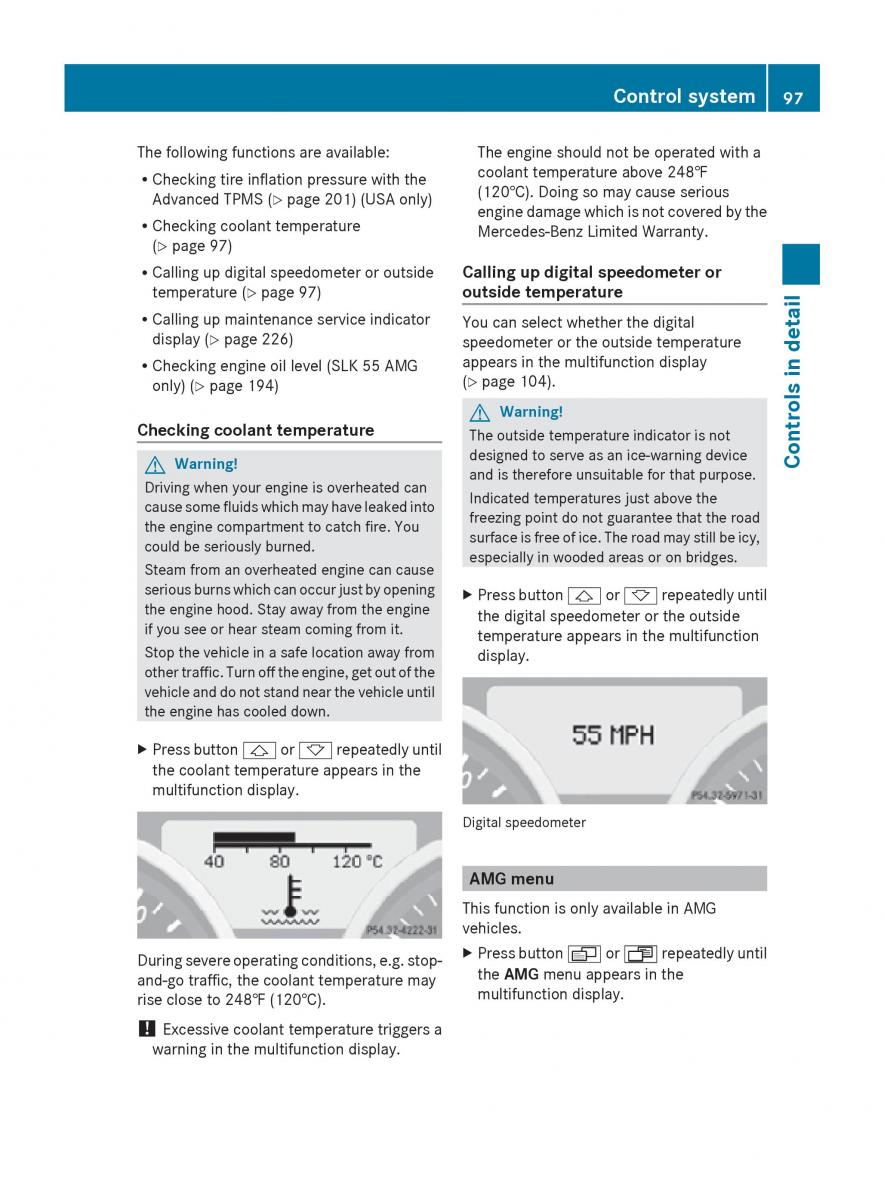 Mercedes Benz SLK R171 owners manual / page 99