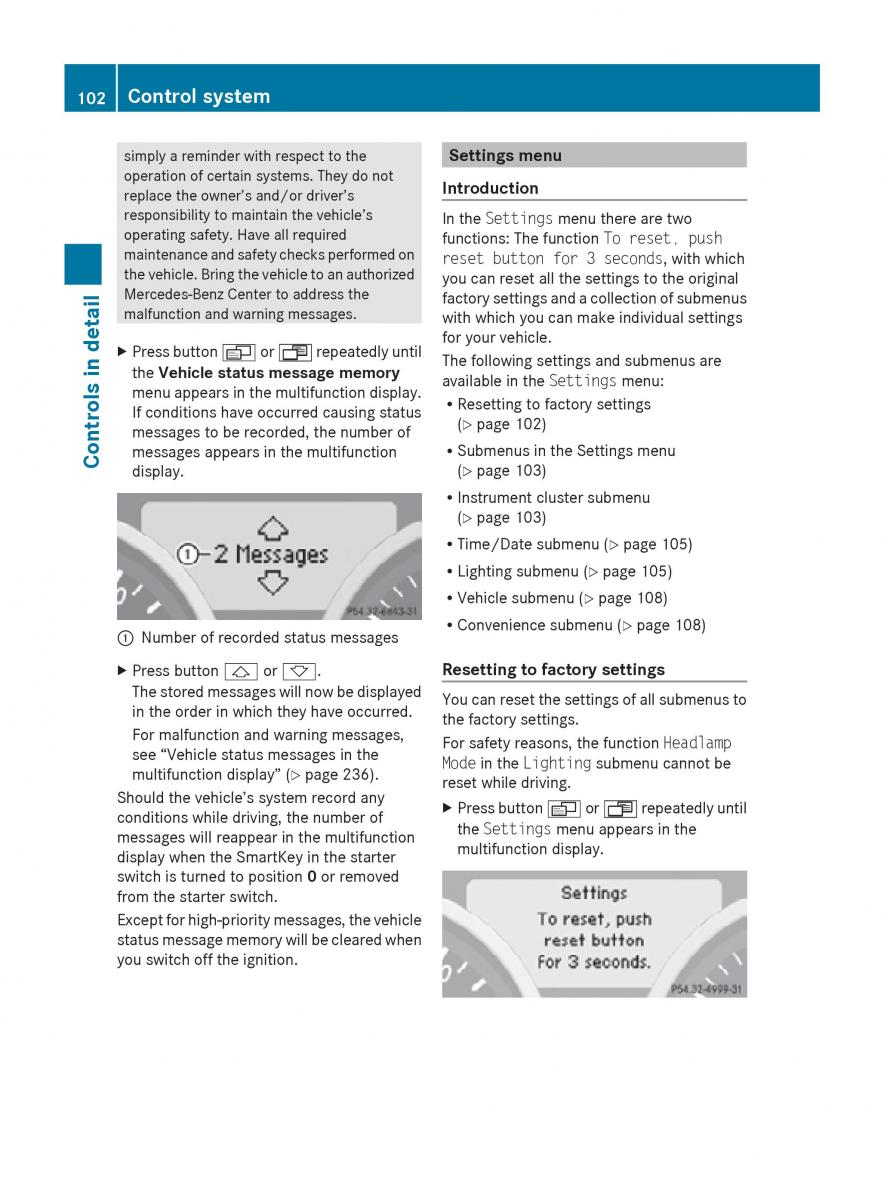 Mercedes Benz SLK R171 owners manual / page 104