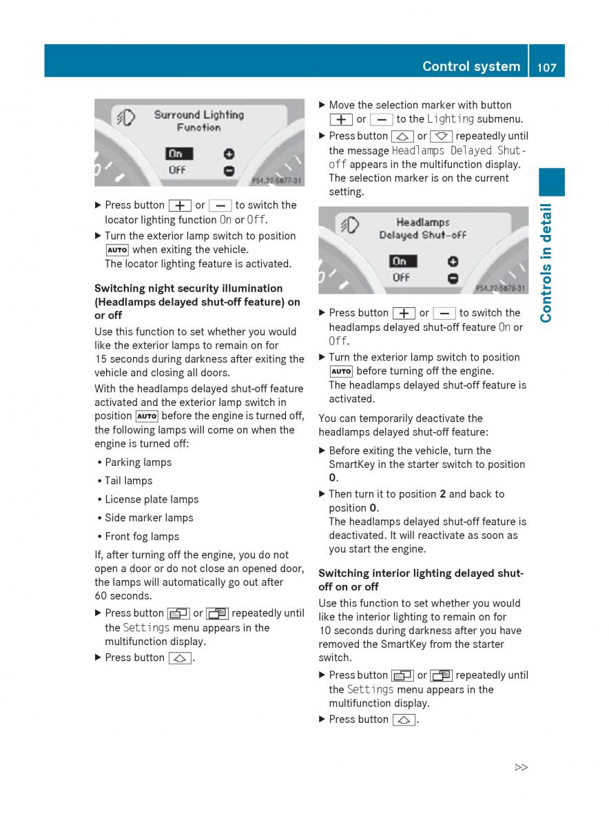 Mercedes Benz SLK R171 owners manual / page 109