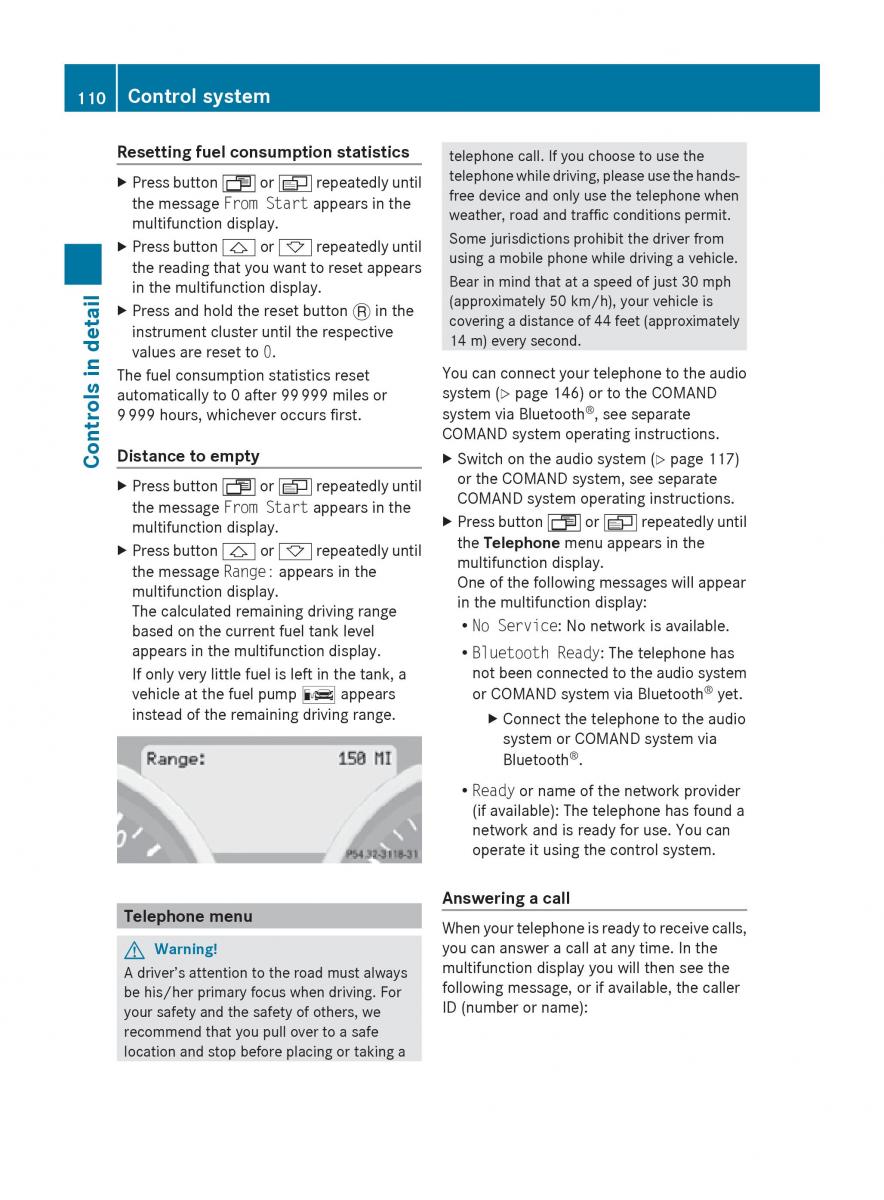 Mercedes Benz SLK R171 owners manual / page 112