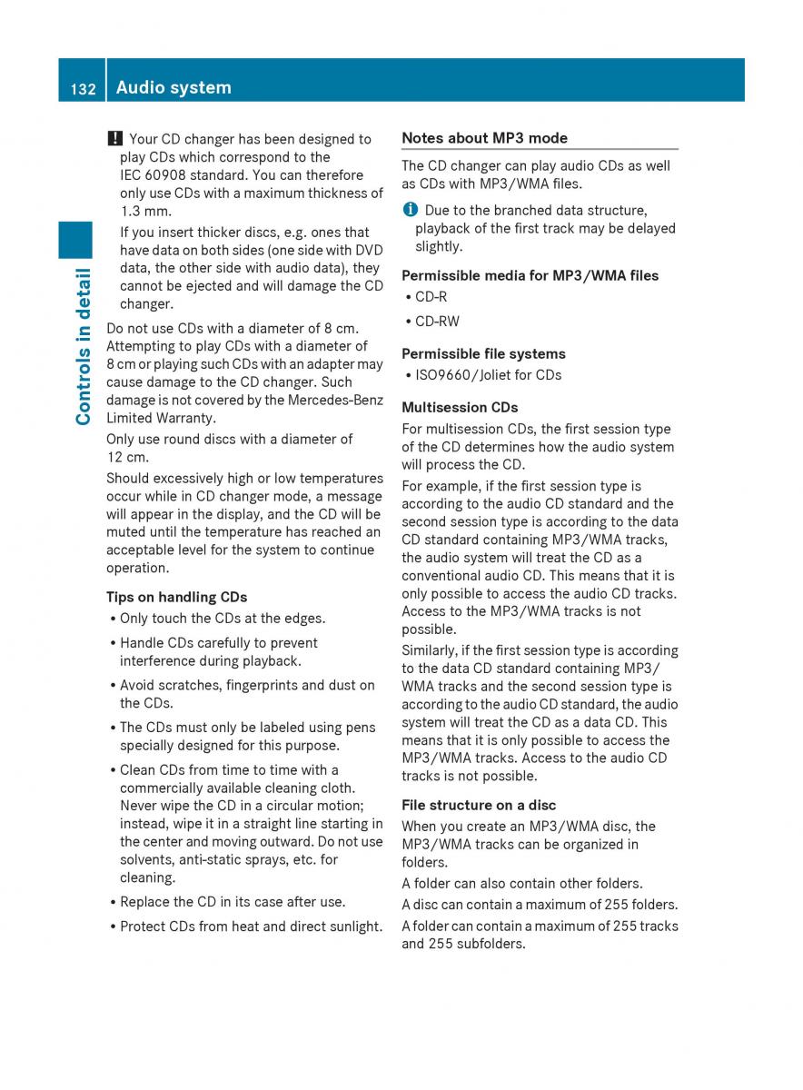 Mercedes Benz SLK R171 owners manual / page 134