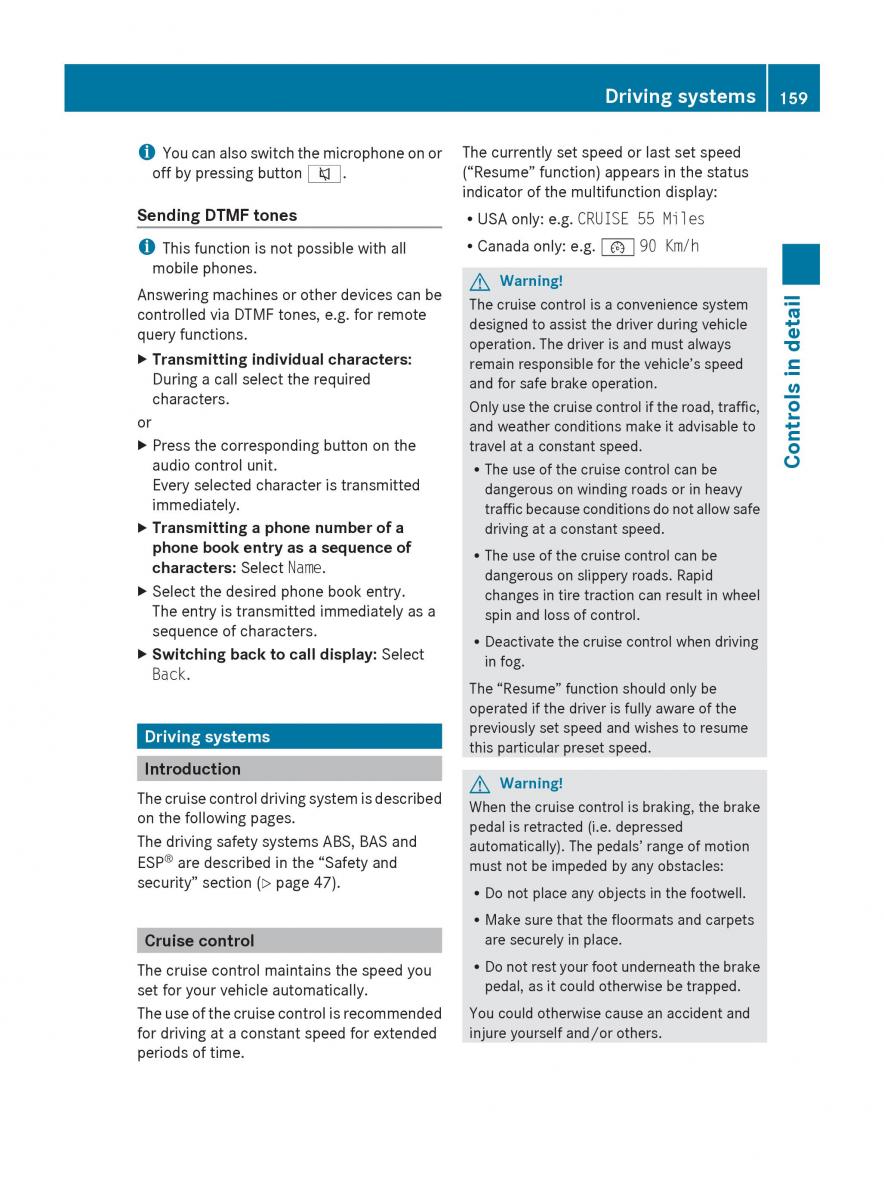 Mercedes Benz SLK R171 owners manual / page 161