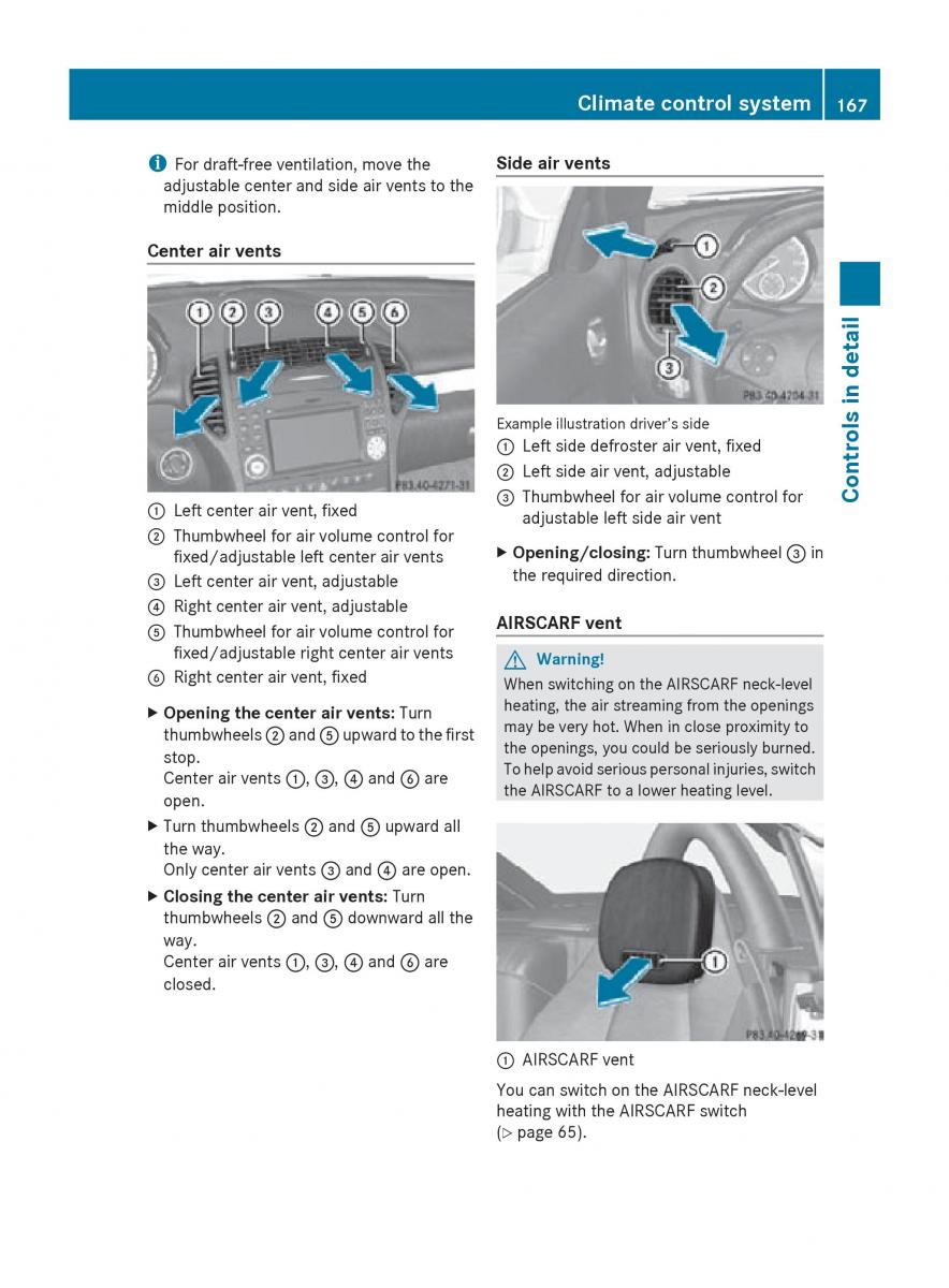 Mercedes Benz SLK R171 owners manual / page 169