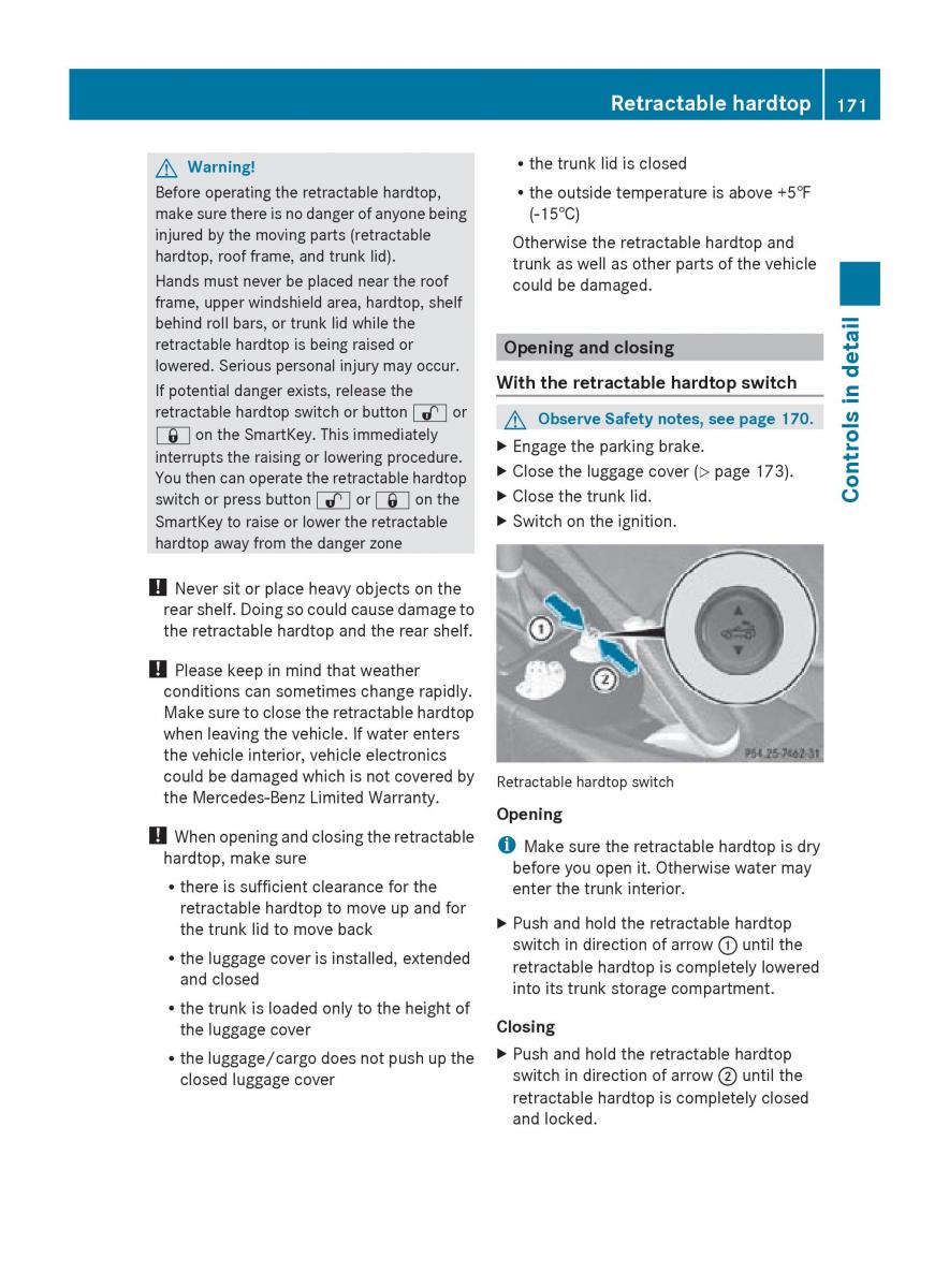 Mercedes Benz SLK R171 owners manual / page 173