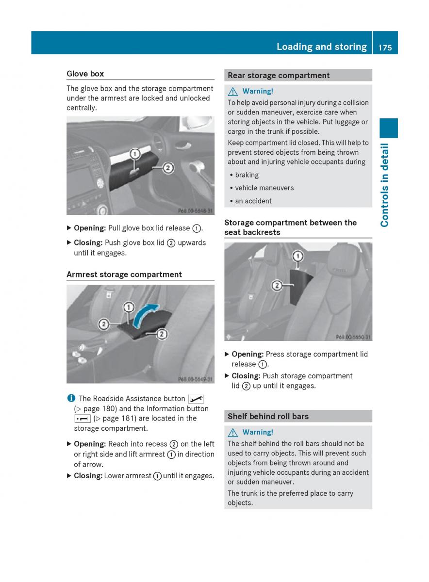 Mercedes Benz SLK R171 owners manual / page 177