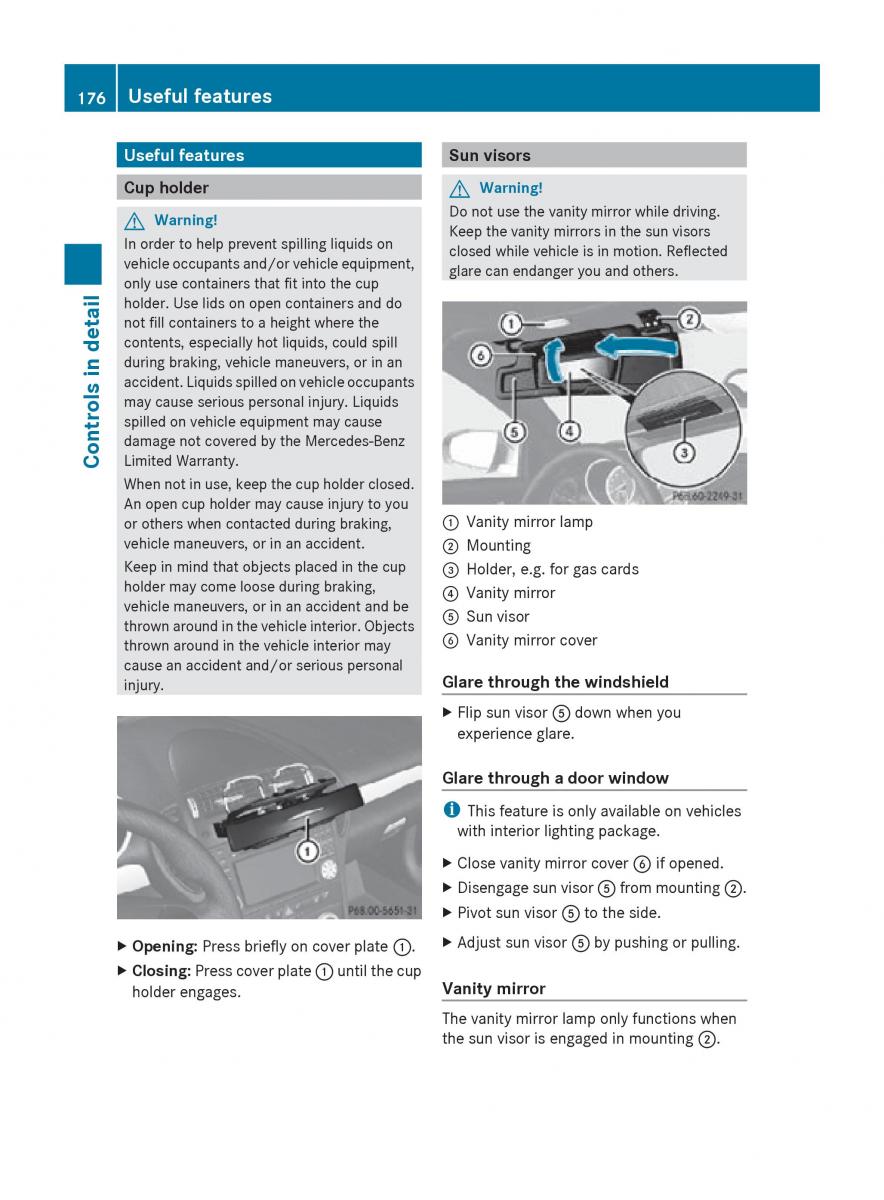 Mercedes Benz SLK R171 owners manual / page 178