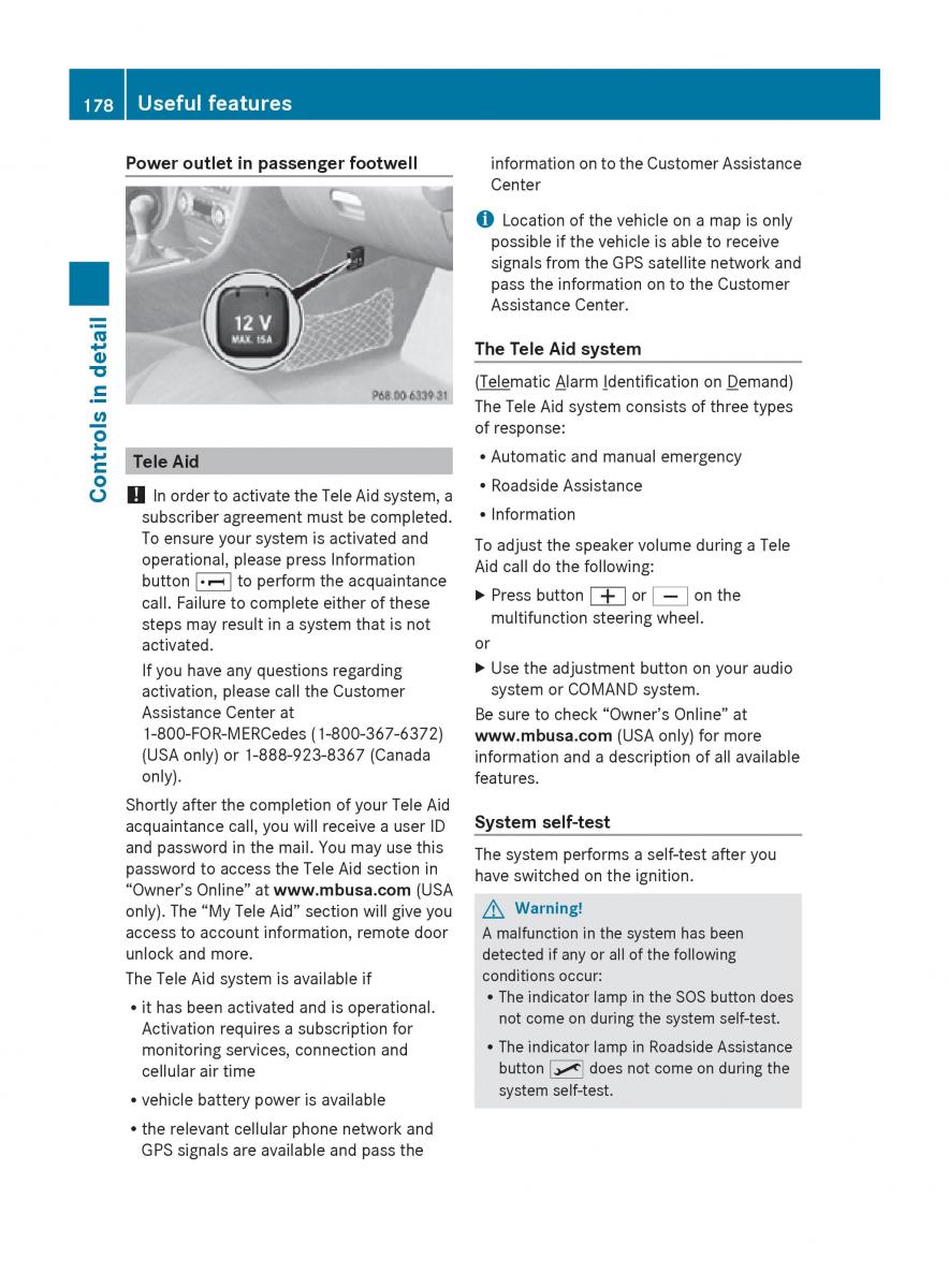 Mercedes Benz SLK R171 owners manual / page 180