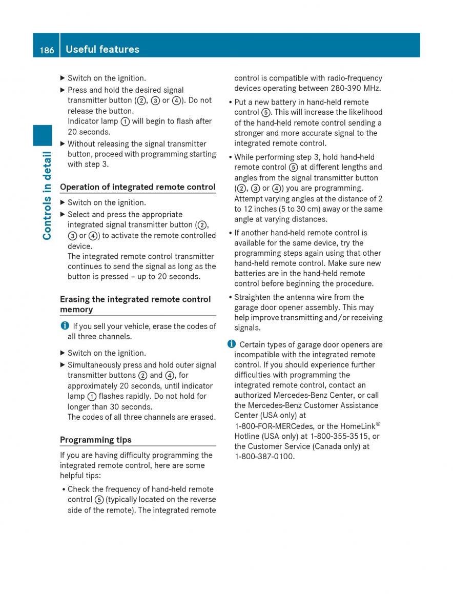 Mercedes Benz SLK R171 owners manual / page 188