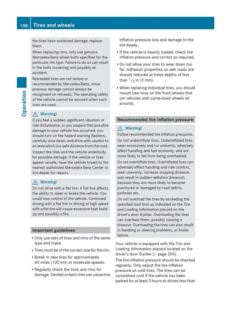 Mercedes Benz SLK R171 owners manual / page 200