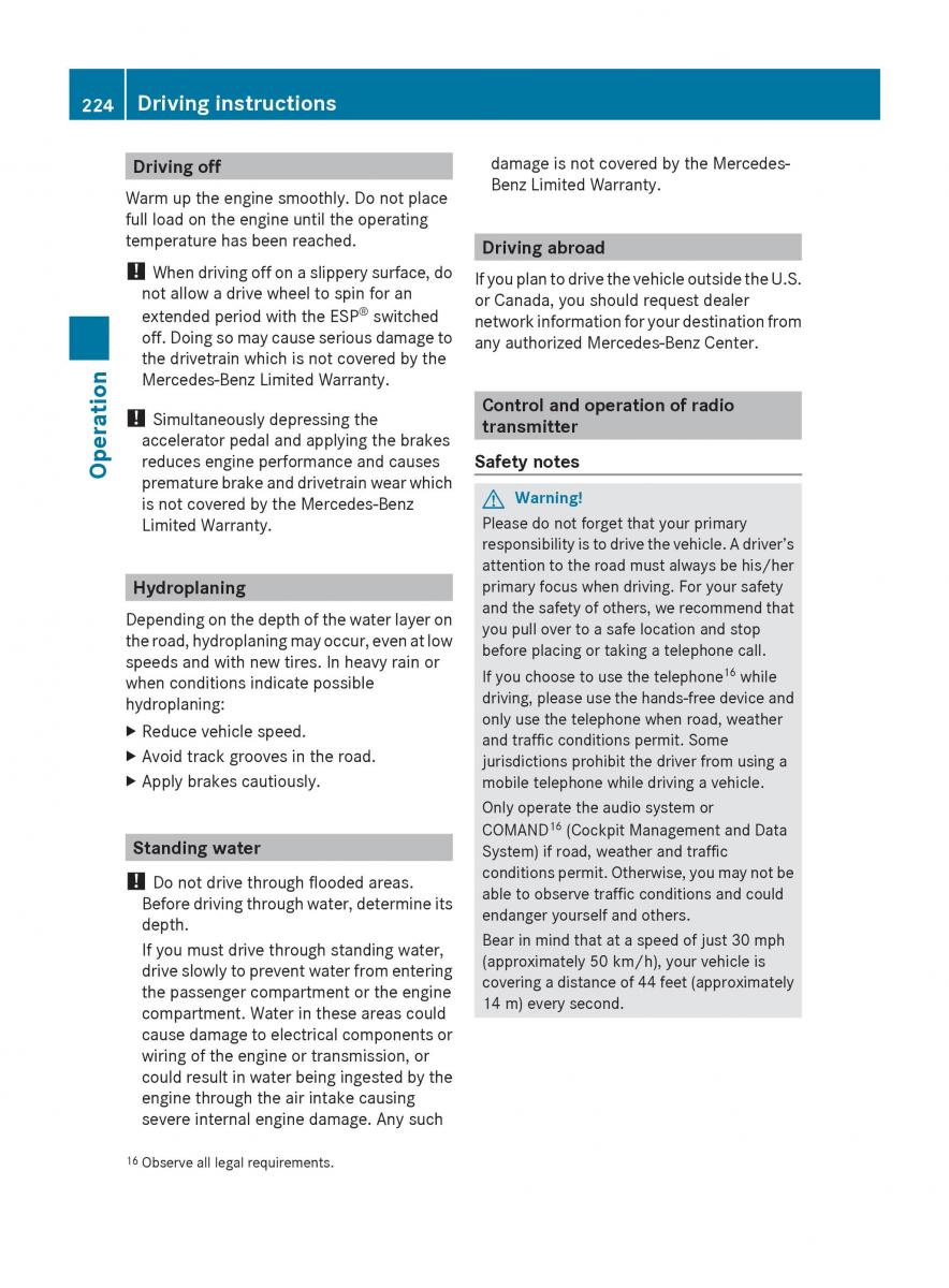 Mercedes Benz SLK R171 owners manual / page 226