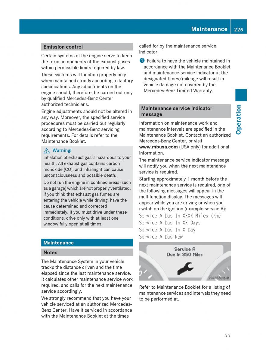 Mercedes Benz SLK R171 owners manual / page 227