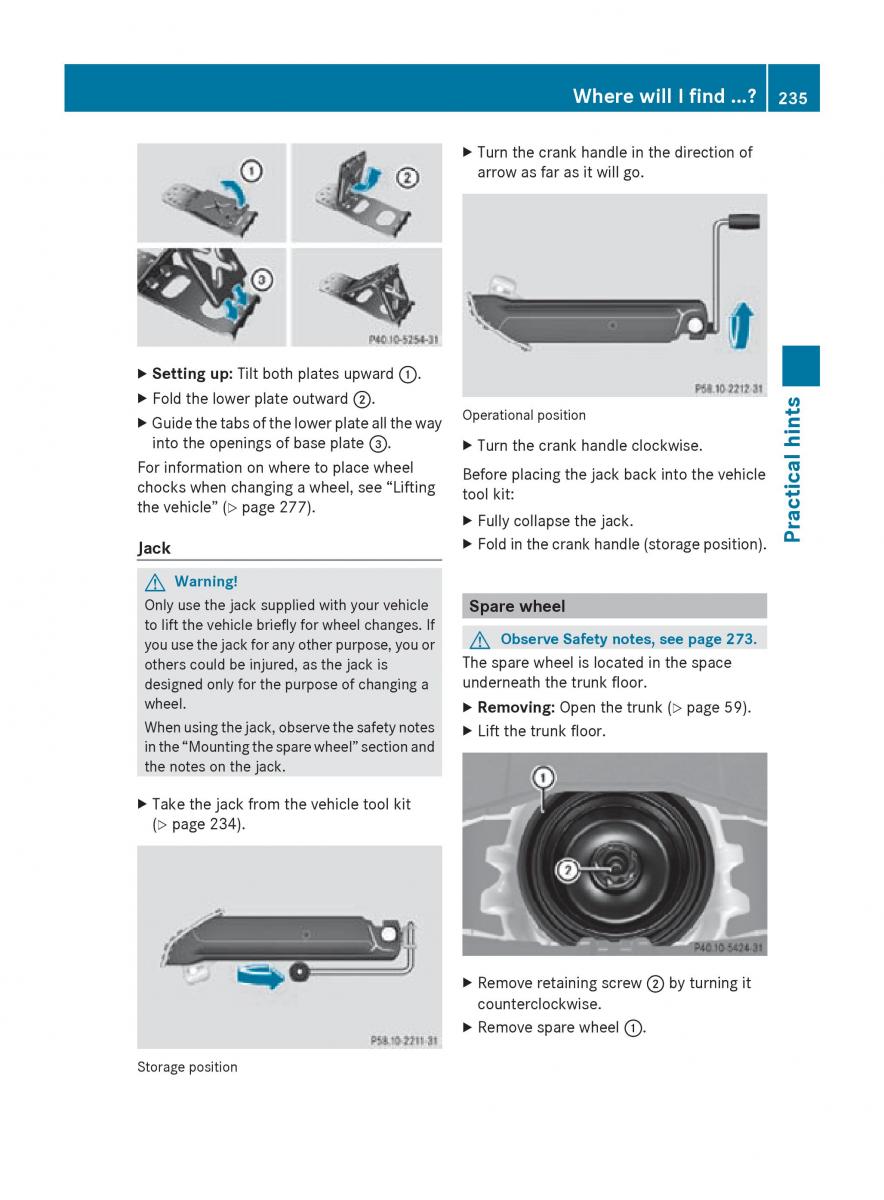 Mercedes Benz SLK R171 owners manual / page 237