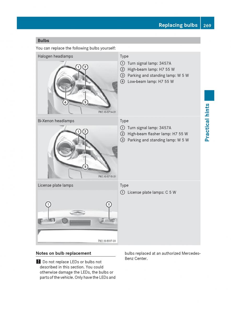 Mercedes Benz SLK R171 owners manual / page 271