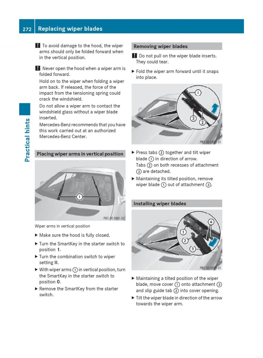 Mercedes Benz SLK R171 owners manual / page 274