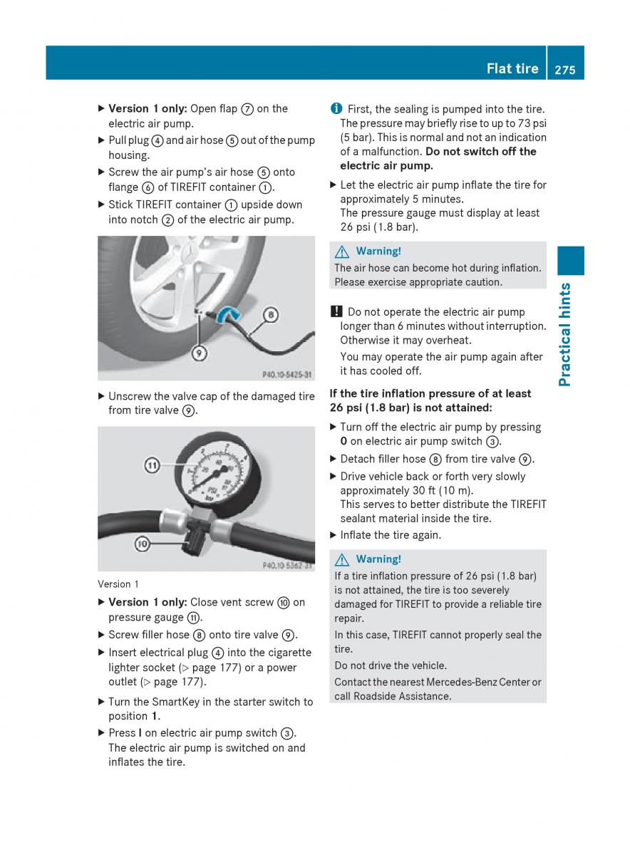 Mercedes Benz SLK R171 owners manual / page 277