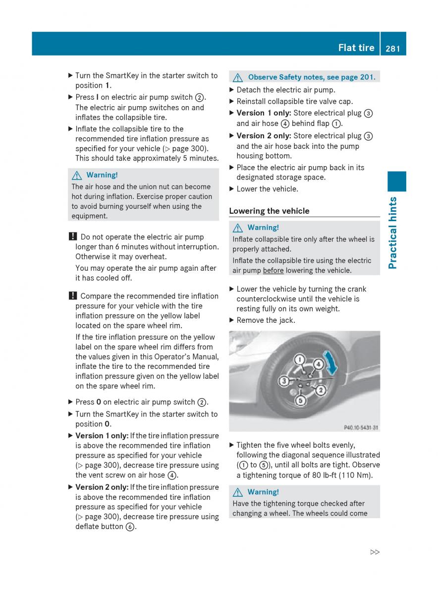 Mercedes Benz SLK R171 owners manual / page 283