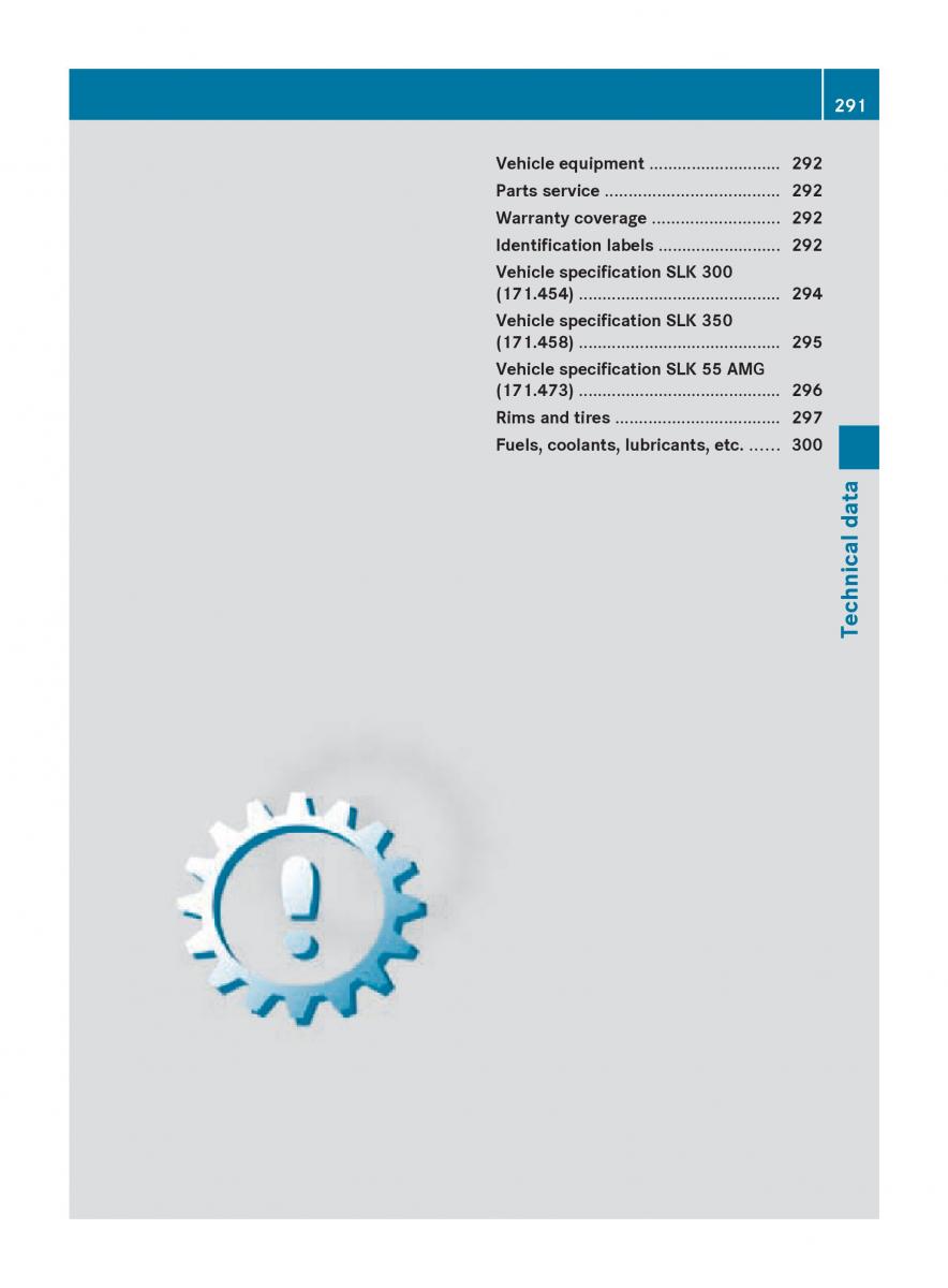 Mercedes Benz SLK R171 owners manual / page 293