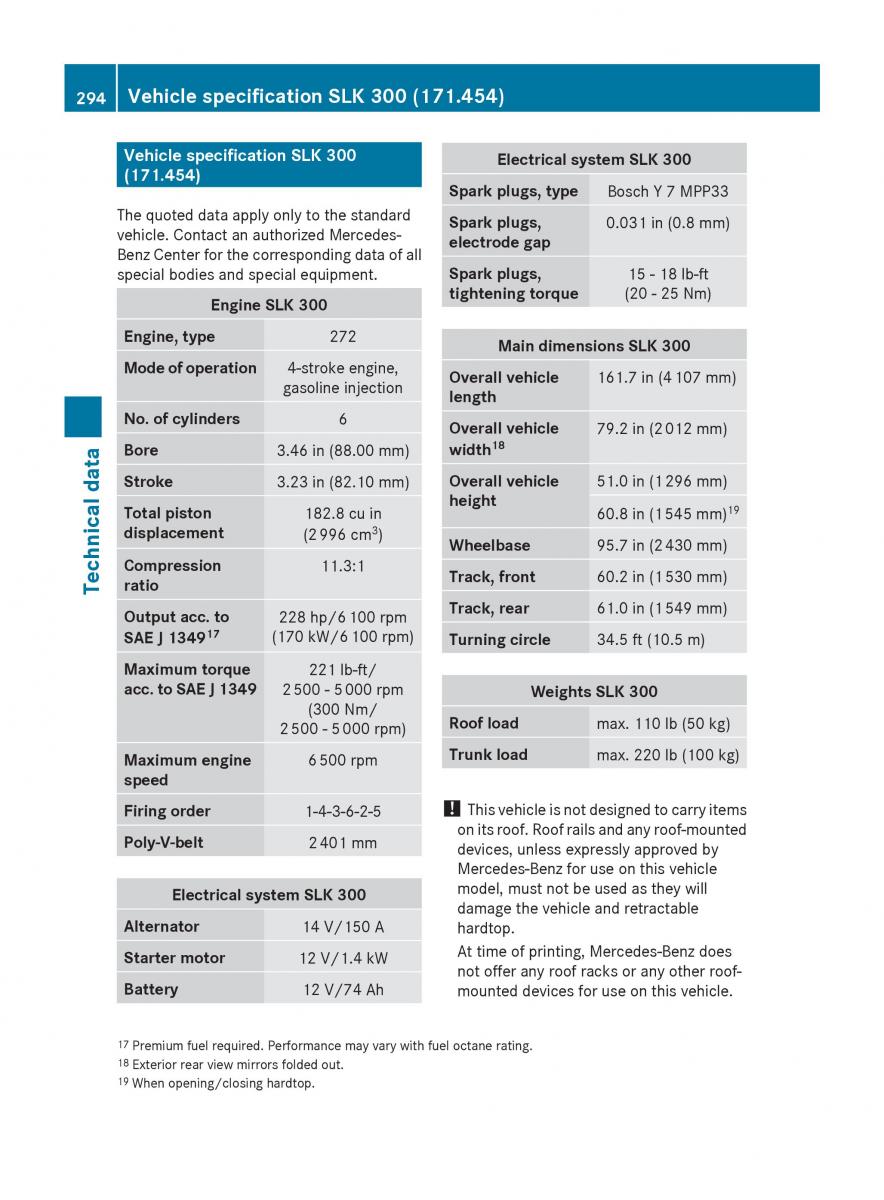 Mercedes Benz SLK R171 owners manual / page 296