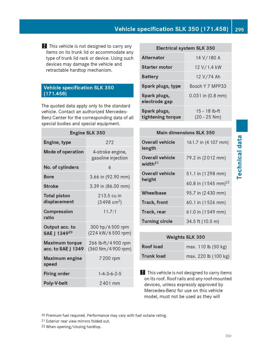 Mercedes Benz SLK R171 owners manual / page 297