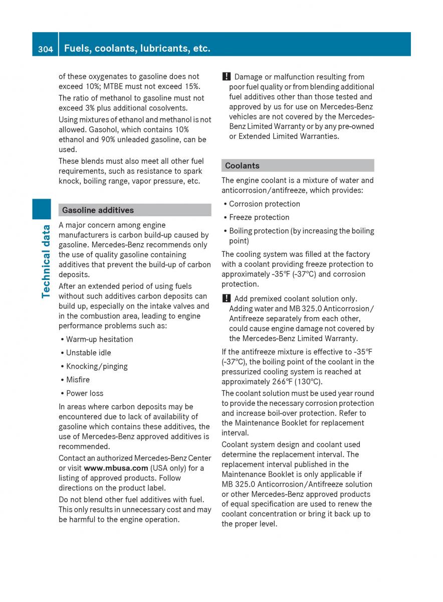 Mercedes Benz SLK R171 owners manual / page 306