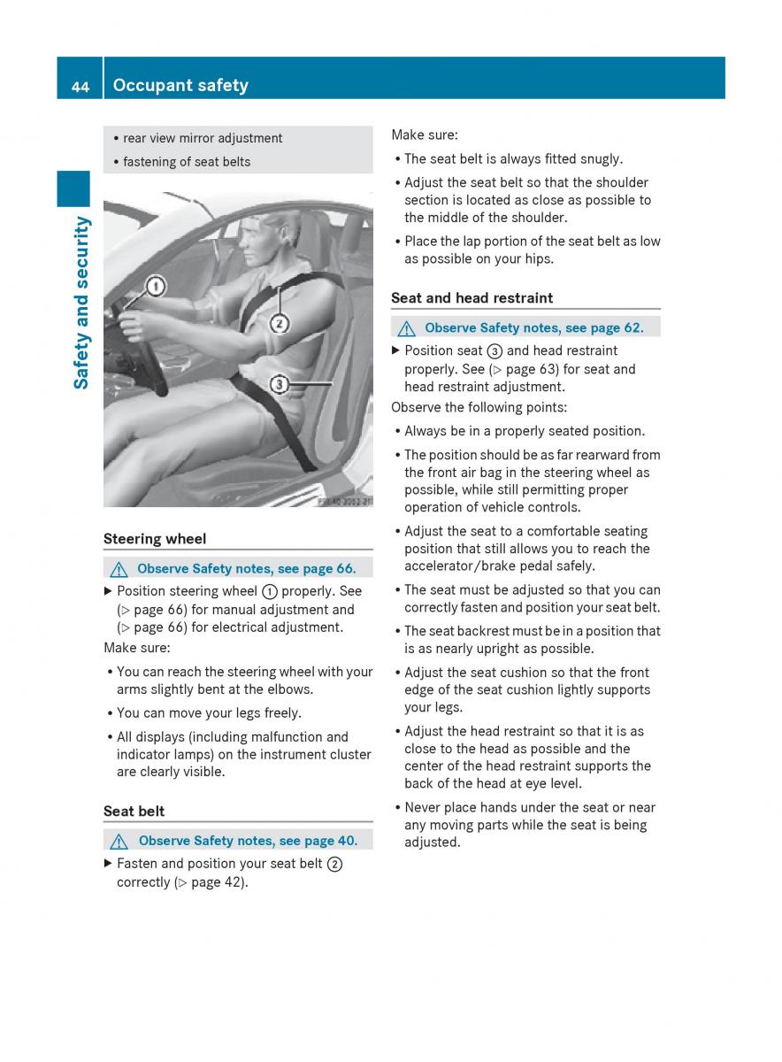 Mercedes Benz SLK R171 owners manual / page 46